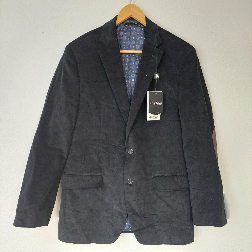 Ralph Lauren Corduroy Sport Jacket Blazer Elbow Patch Size 38R NWT‎